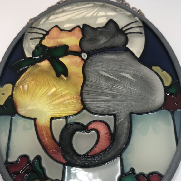 Joan Baker Designs Suncatcher Stained Glass Decor for Cat lovers Heart - Picture 5 of 9